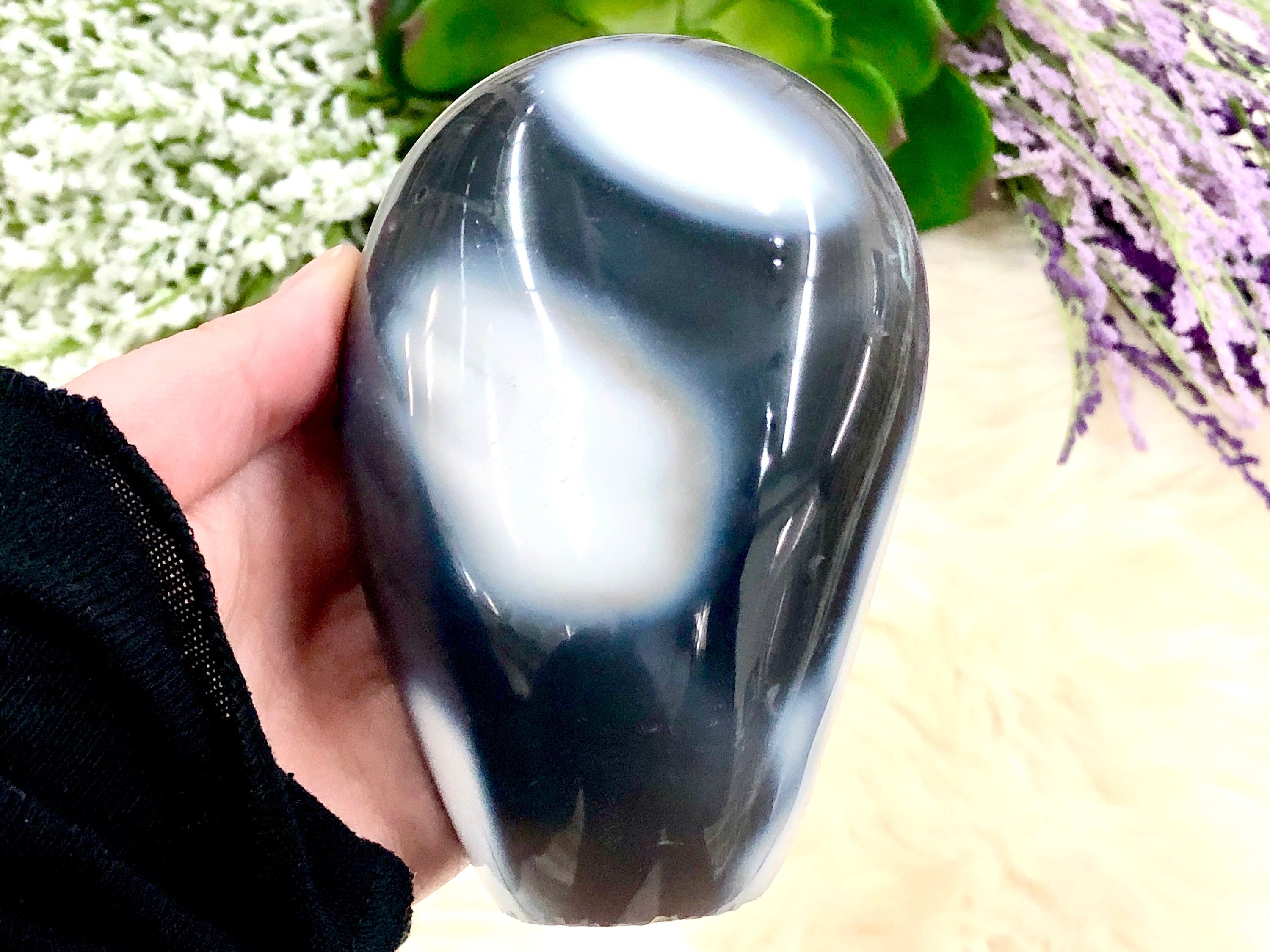 Orca Agate Freeform 111mm ZC - Crystal Grid - Altar Decor - Emotional Healing - Throat Chakra Stone - Meditation