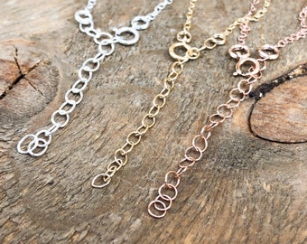 Necklace Extender add-on in sterling silver or 14K yellow gold fill