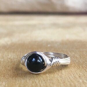 Black Tourmaline Protection Ring Black Tourmaline Jewelry October Birthstone Gift for Her Crystal Ring Protection Jewelry image 2