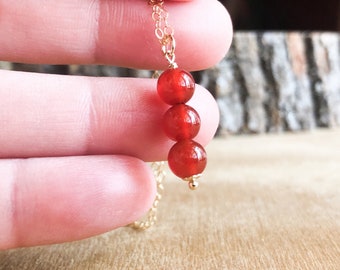 Carnelian Pendant Necklace - Orange Stone Necklace - Carnelian Pendant - Carnelian Choker - Gemstone Jewelry - Carnelian Jewelry