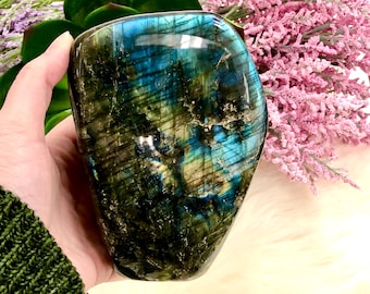 Labradorite Freeform 132mm UF - Altar Decor - Crystal Grid - Meditation Stone - Transformation Stones - Intuition Crystal - Boho Decor