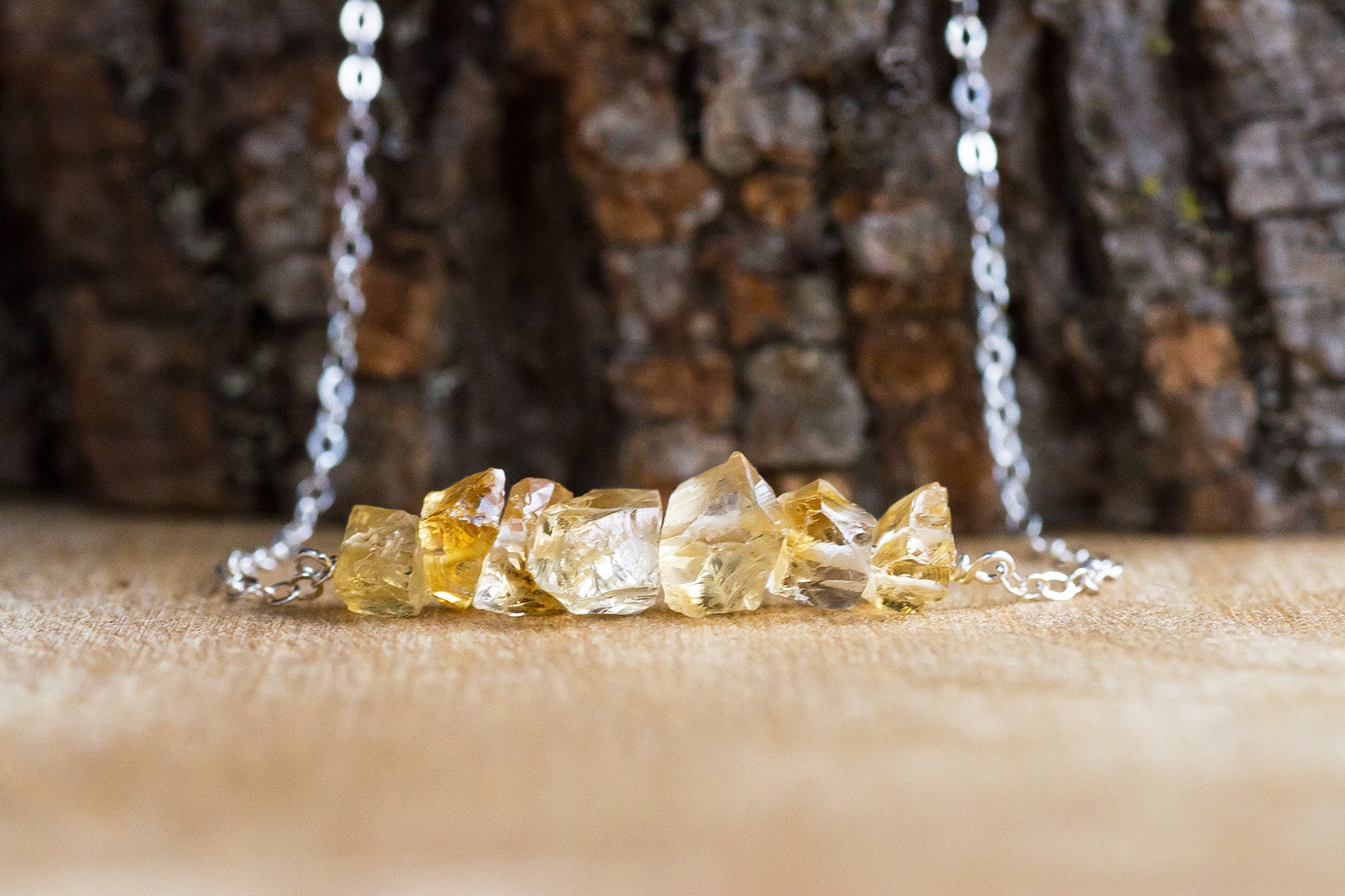 Raw Citrine Necklace - November Birthstone - Scorpio Gift for Her - Raw Citrine Pendant - Raw Crystal Necklace - Gift for Her