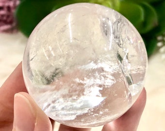 Crystal Quartz Sphere 45mm ALD - Clear Quartz Ball - Quartz Sphere - Crystal Grid - Altar Decor - Reiki - Manifestation Stone