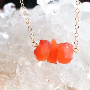 Raw Carnelian Bar Necklace - Raw Stone Necklace - Carnelian Necklace in Silver, Gold or Rose Gold - Carnelian Jewelry - Chakra Necklace