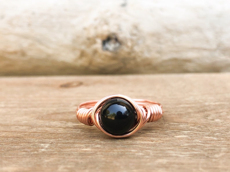 Black Tourmaline Protection Ring Black Tourmaline Jewelry October Birthstone Gift for Her Crystal Ring Protection Jewelry image 3
