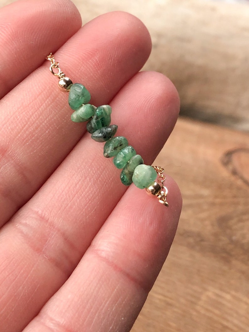 May Birthstone Necklace May Birthstone Jewelry Raw Crystal Necklace Taurus Necklace Emerald Necklace Raw Emerald Necklace
