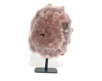 Pink Amethyst Crystal Slab - Pink Amethyst Crystal with Stand - Polished Pink Amethyst Slab - Crystal Grid - Reiki Crystals BA