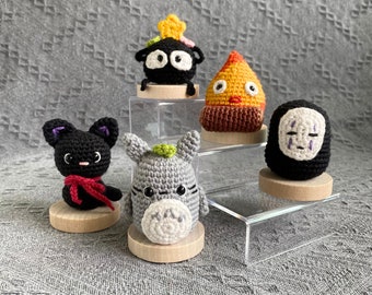 Car Dashboard Decoration Ghibli-inspired Crochet Totoro Soot Sprite No Face Calcifer Jiji Amigurumi Rearview Mirror Car Charm for New Driver
