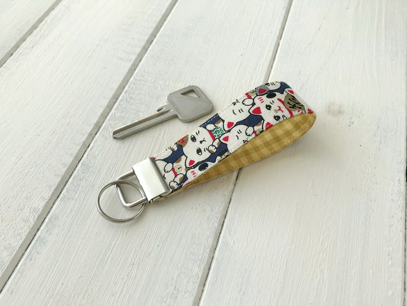 Maneki Neko Keyring Japanese Lucky Cat Key Chain Keyring Handbag Car Pendant Fob