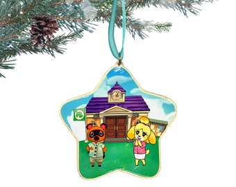 ACNH Ornament - Wooden Christmas Ornament - Geek Christmas Decor - Video Game Ornament