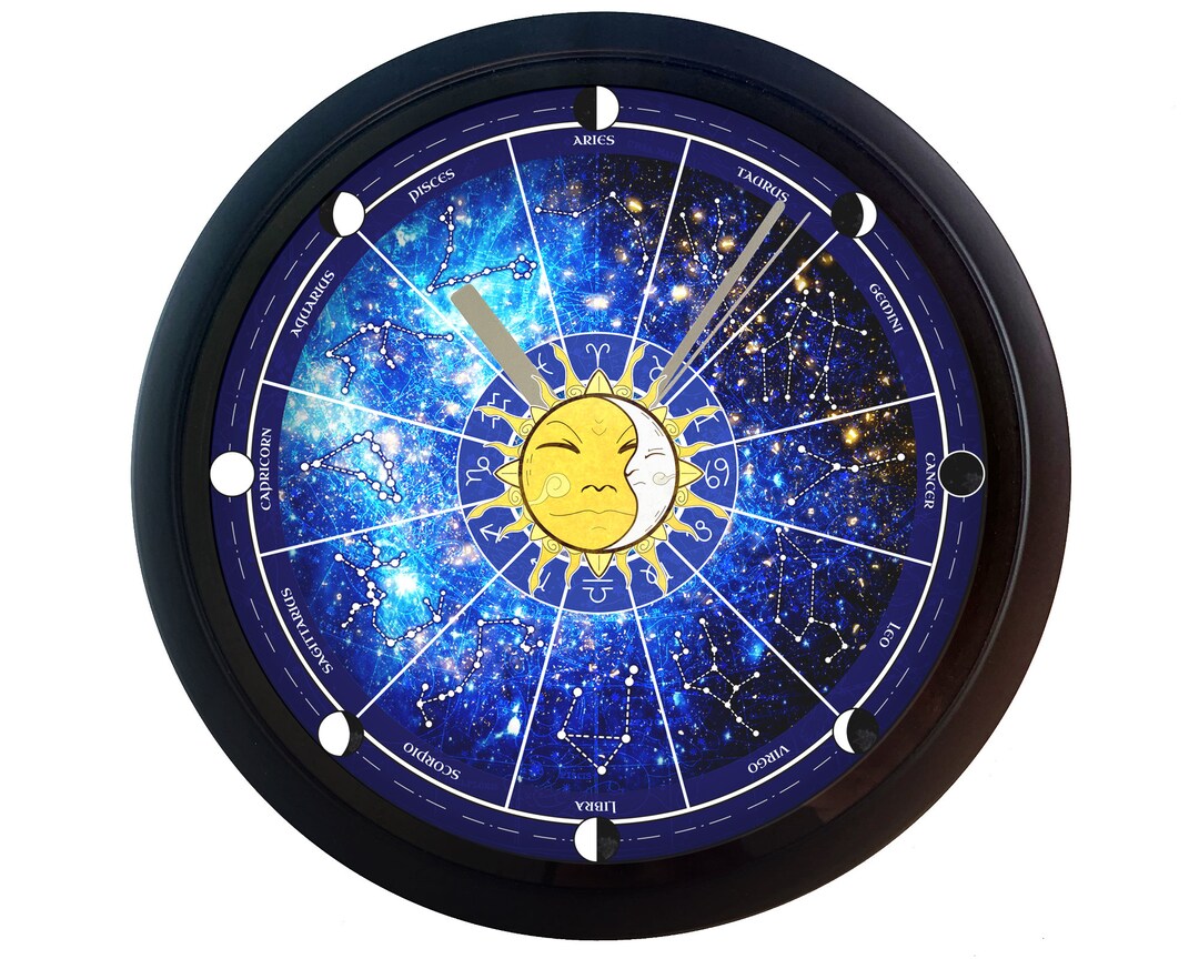 Astrology Clock - Zodiac Clock - Constellation Art - Zodiac Gift ...