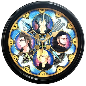 Final Fantasy XV Clock - Noctis Caelum - Ignis Scientia - Gladioulus Amitica - Prompto Argentum - Geek Decor - Video Game Decor - FFXV