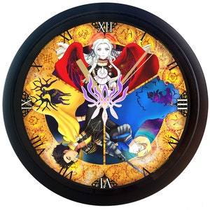Fire Emblem Clock - Fire Emblem Three Houses - Edelgard - Fire Emblem Gift - Blue Lions - Golden Deer - Black Eagles - Video Game Decor