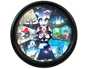 Knight and Hornet Clock - Hallownest - Occult Decor - Video Game Decor - Gameroom Decor - Gamer Gift