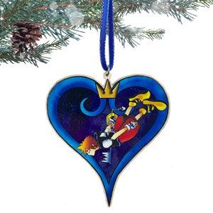 Kingdom Hearts Ornament - Wooden Christmas Ornament - Kingdom Hearts Christmas Ornament - Geek Christmas Decor - Video Game Ornament