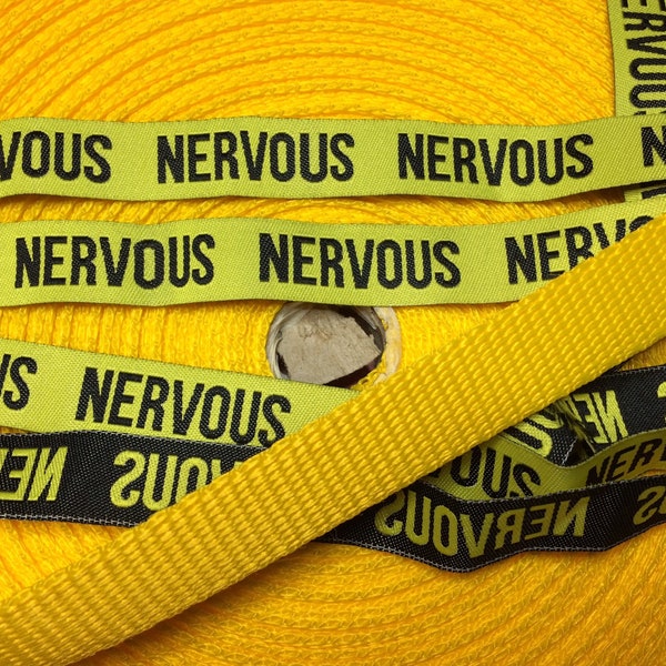 NERVOUS Ribbon - Woven - 16mm or 22mm - Yellow NERVOUS Ribbon - Sold by the metre