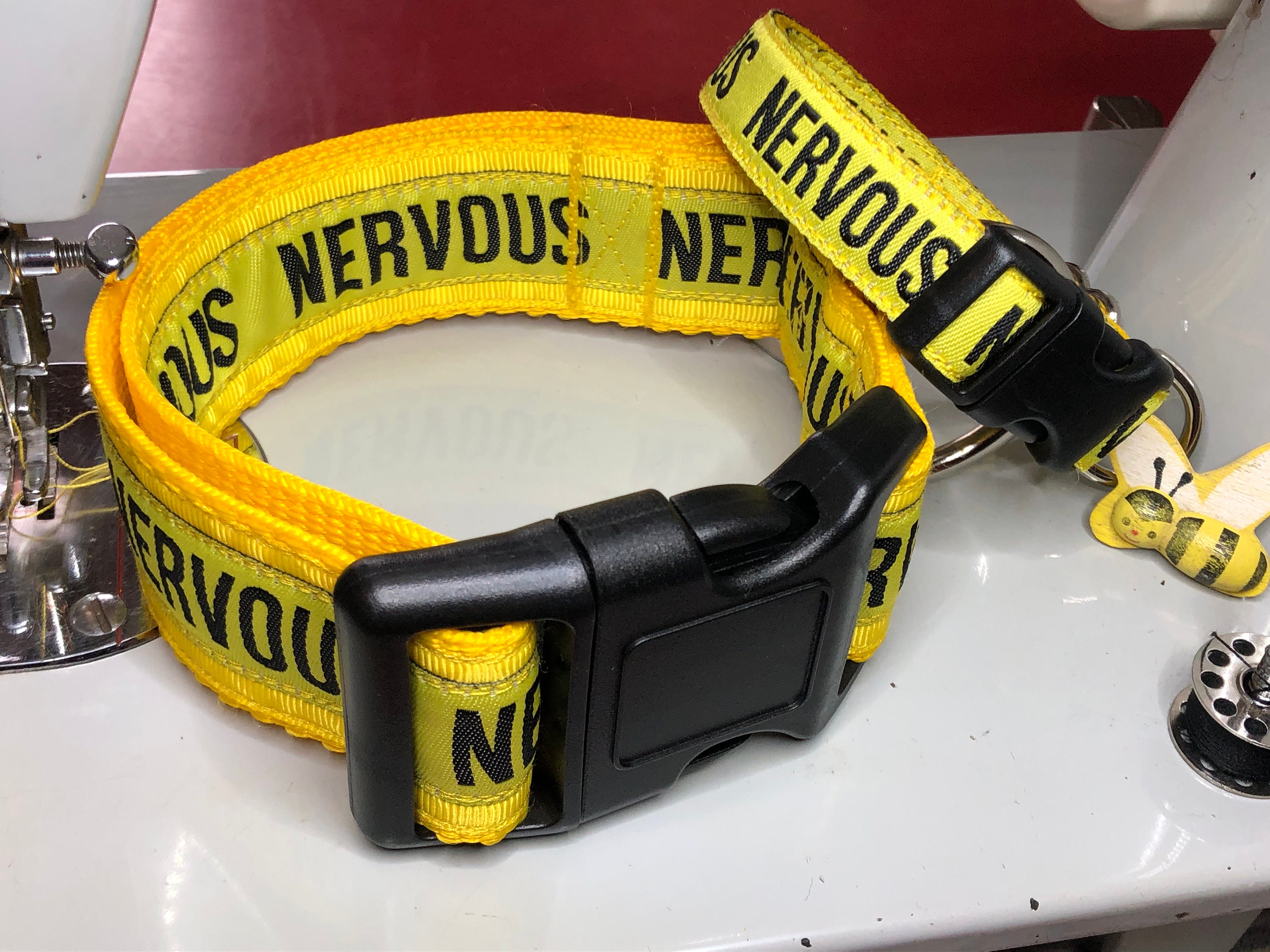 Nervous Dog Ask to Pet Leash Wrap Sleeve Made With VELCRO® Brand Hook  Fastener Custom Leash Cover Nervous Dog Patches for Dog Leashes 
