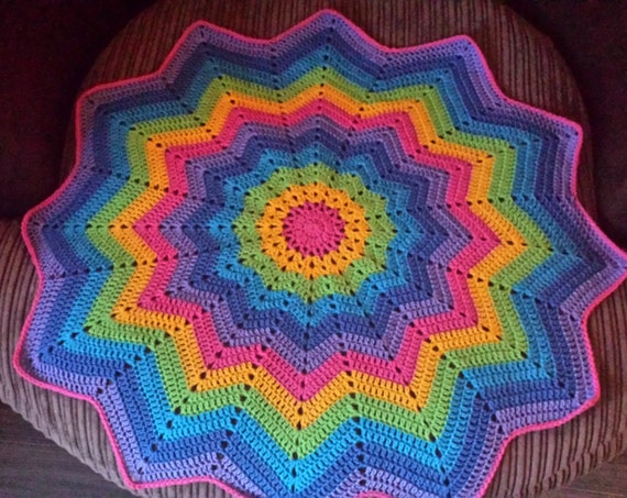 Pastel rainbow ripple baby blanket