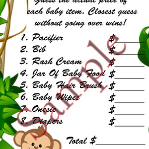 Baby Monkey Baby Shower PRINTABLE Games Instant Download 4 Games Baby ...