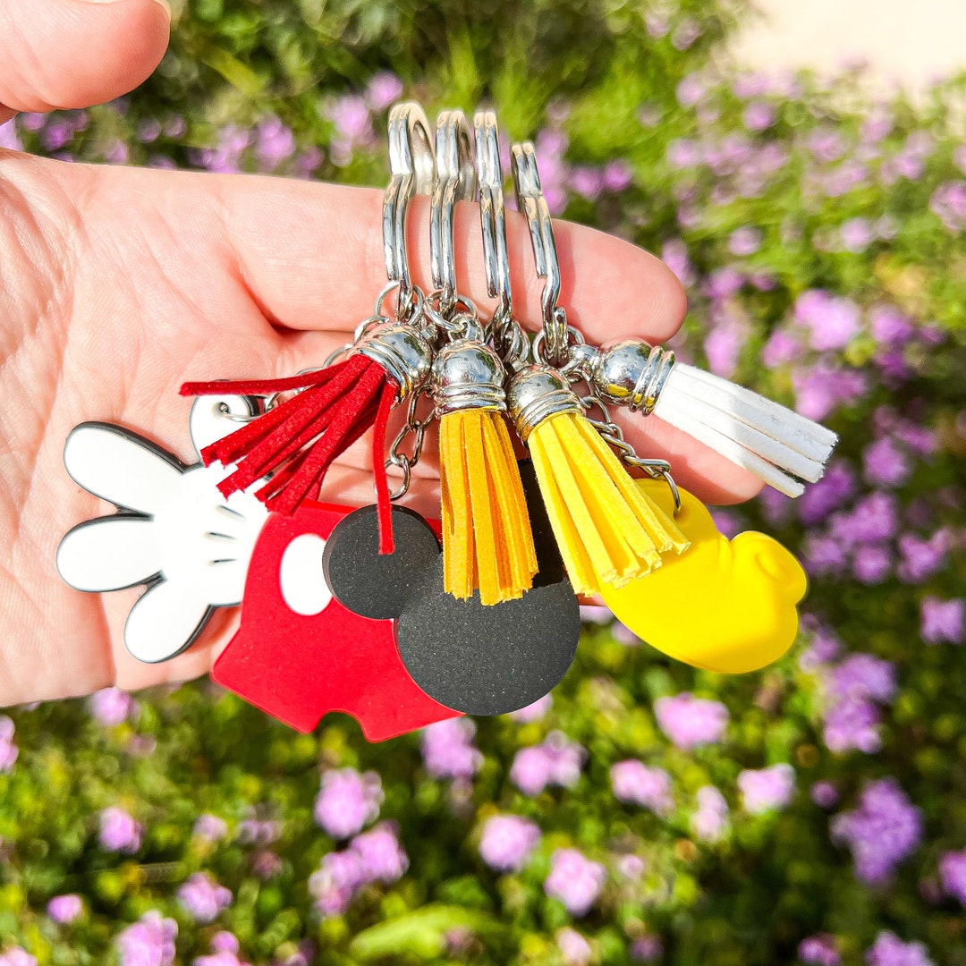 Mickey Silicone Keychain Mickey Mouse Disney Keychains Tassel Keychains