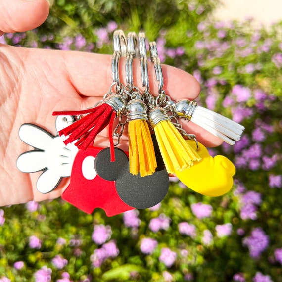 Mickey Silicone Keychain Mickey Mouse Disney Keychains Tassel