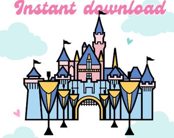 Printable Sleeping Beauty Castle PNG, Digital Download