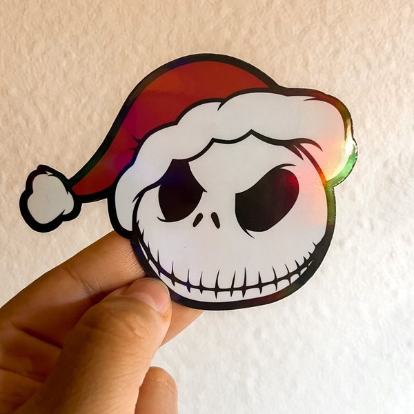 Sandy Claws Holographic Sticker | Jack Skellington Stickers | The Nightmare Before Christmas Sticker | Christmas Stickers