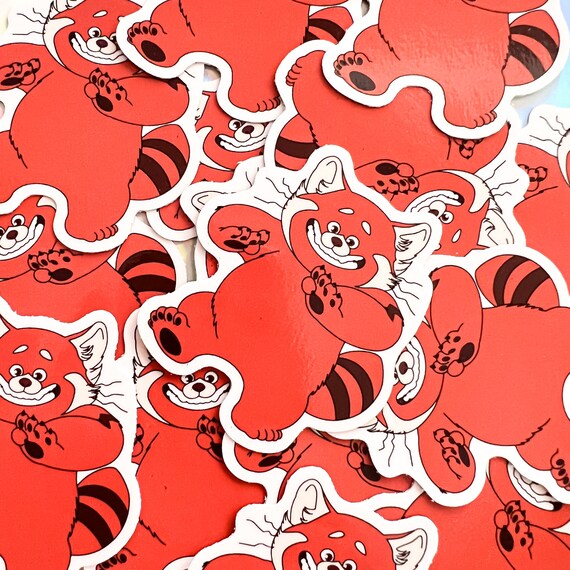 Turning Red Sticker Red Panda Sticker Glossy Vinyl Sticker Etsy