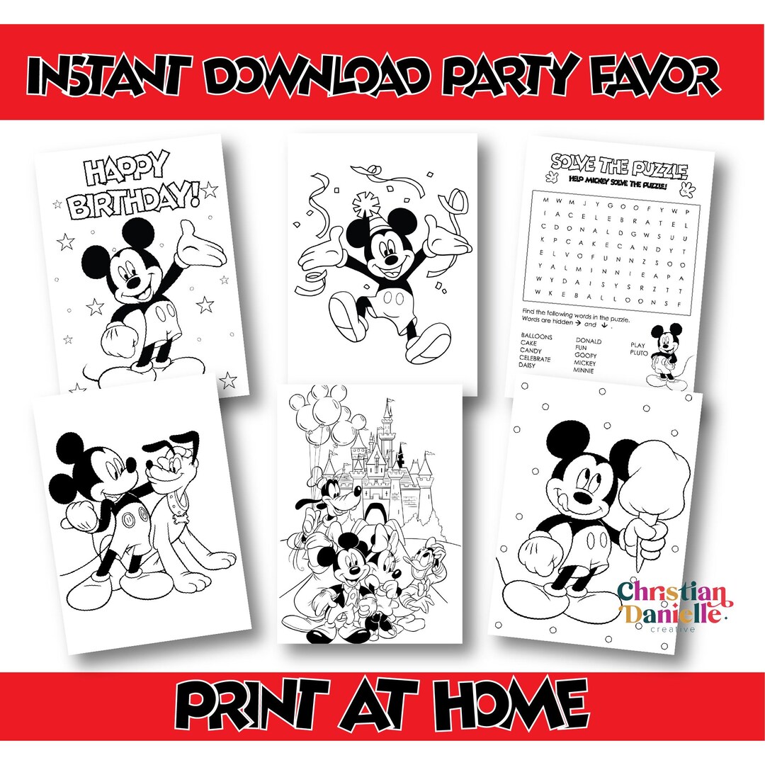 Mickey Party Favors, Mickey Coloring Book, Party Favors, Personalized ...