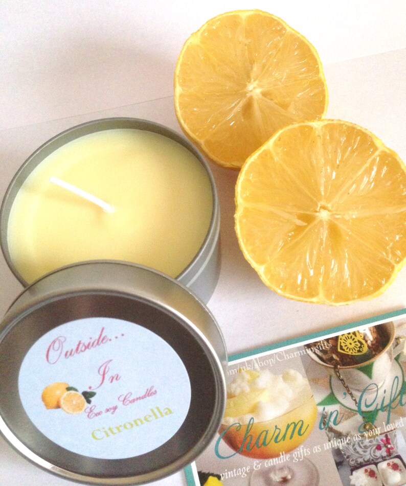 Citronella candle lemon candle eco soy wax citrus candle Etsy