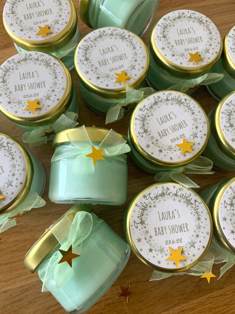 20 Baby Shower Mini Candles Personalised Baby Shower Favours Etsy