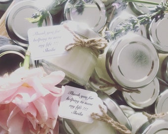 Benutzerdefinierte Sojakerze Favors | Personalisierte Hochzeit Gastgeschenke