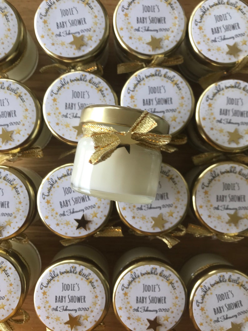 20 Baby Shower Mini Candles Personalised Baby Shower Favours Etsy
