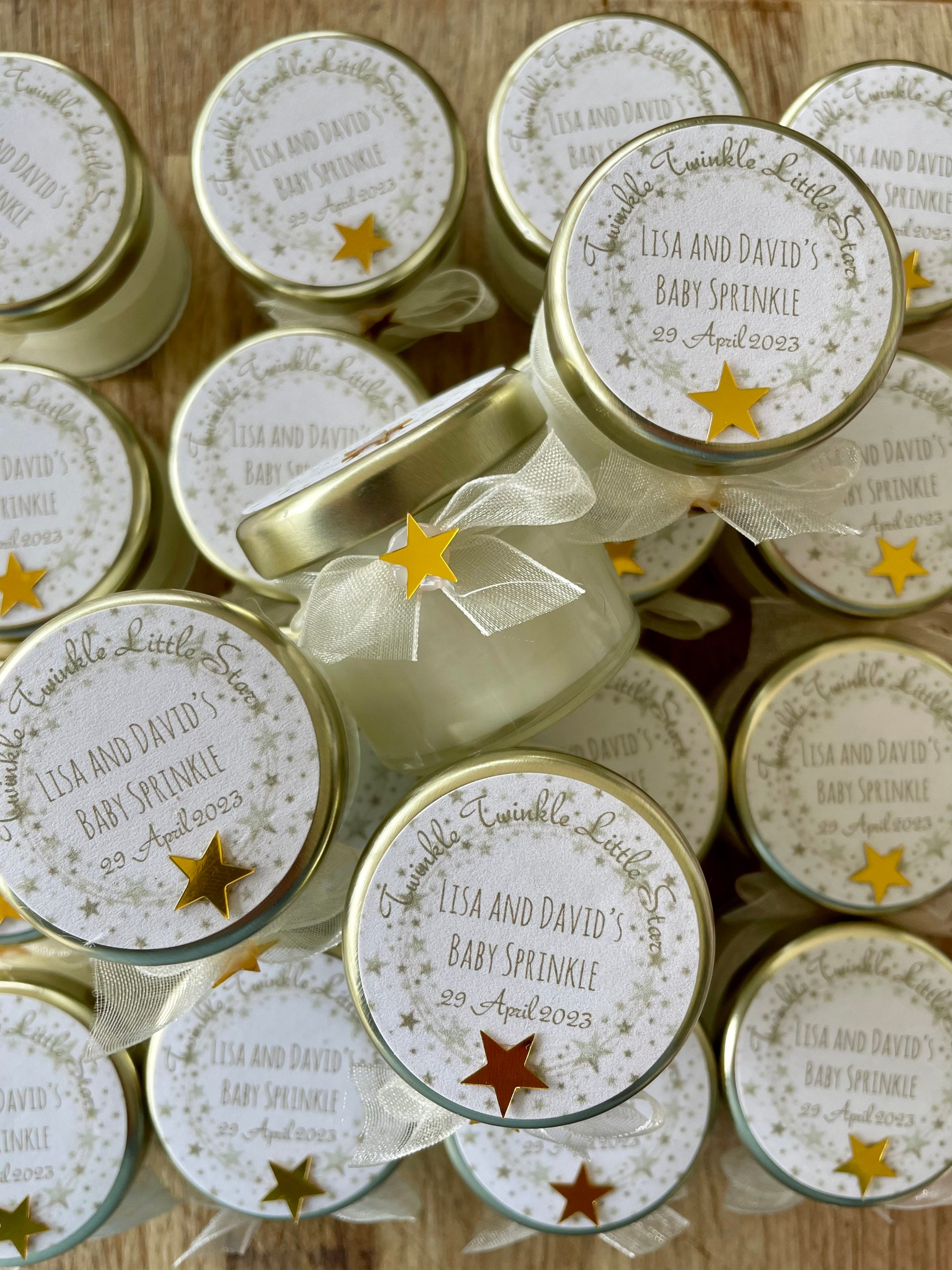 Velas personalizadas para baby shower: temática de estrellas brillantes,  cera de soja (juego de 20) - Etsy México, image size:2244x2992