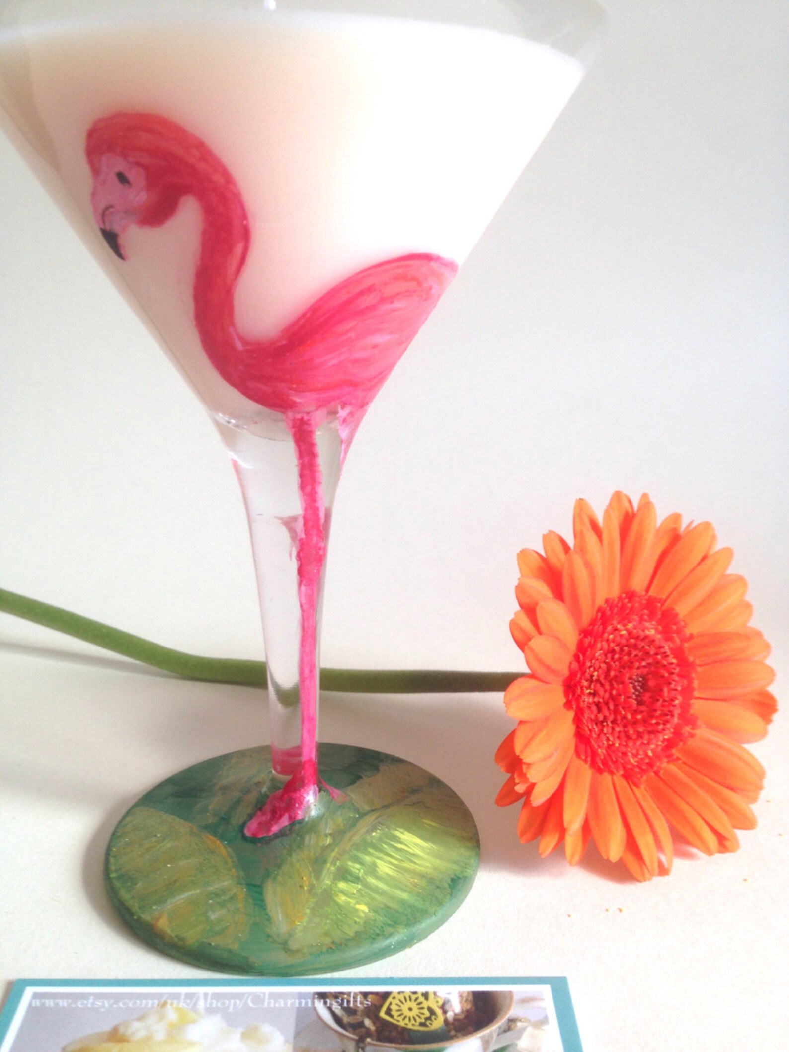 Flamingo Candle Cocktail Glass Candle Flaming Gift Idea Etsy UK