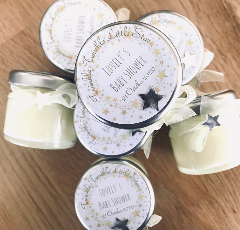 20 Baby Shower Mini Candles Personalised Baby Shower Favours Etsy