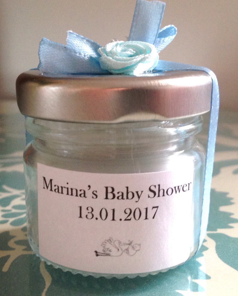 10 Personalised Mini Candles Baby Shower Party Gift Baby Etsy