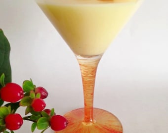 Pina Colada Candle: Eco Soy Wax Cocktail Candle in Margarita Glass