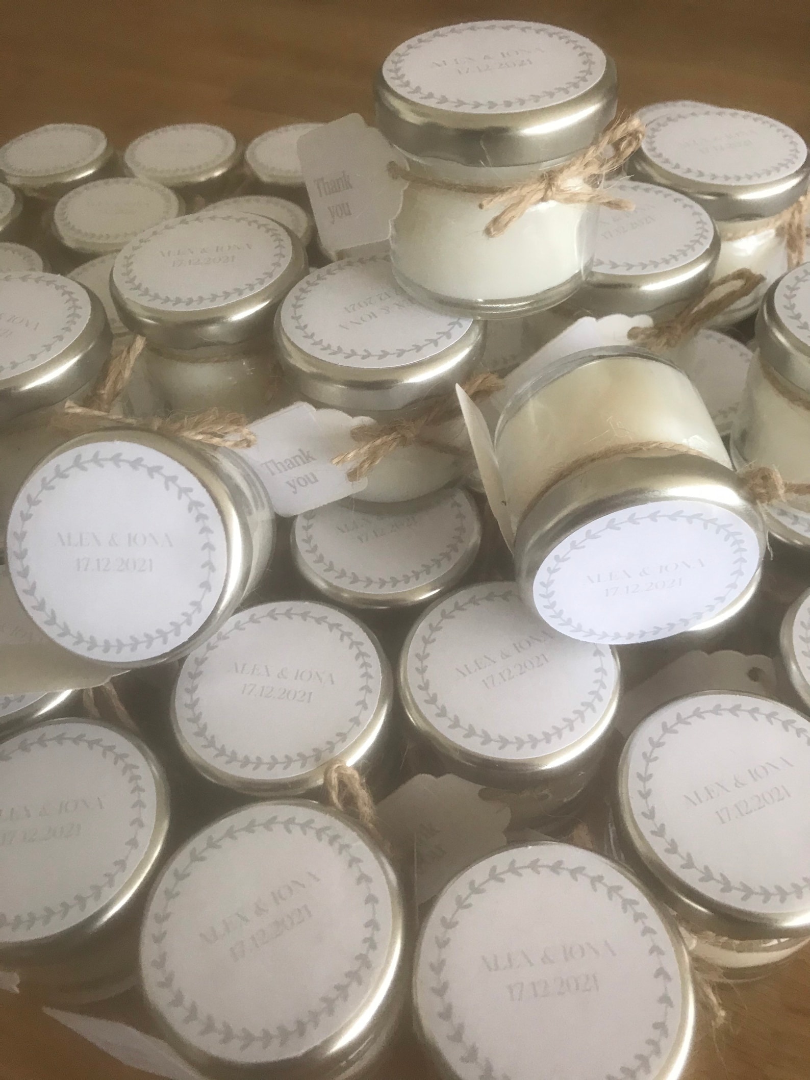 60 Personalised small candles with your logo hen party Etsy