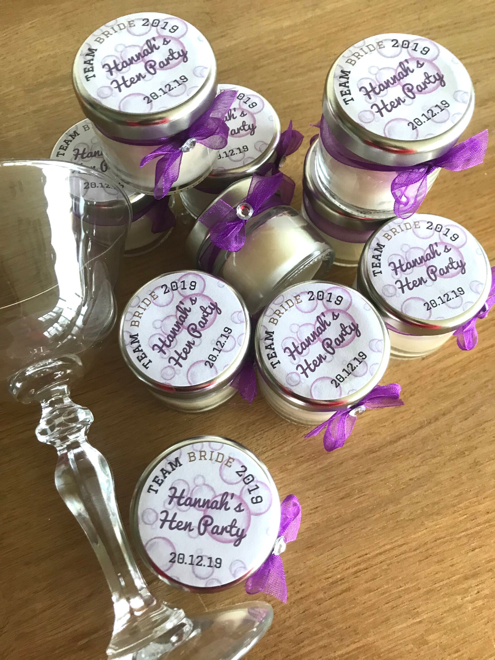 10 Personalised Hen Party Favours Team Bride cocktail candle Etsy
