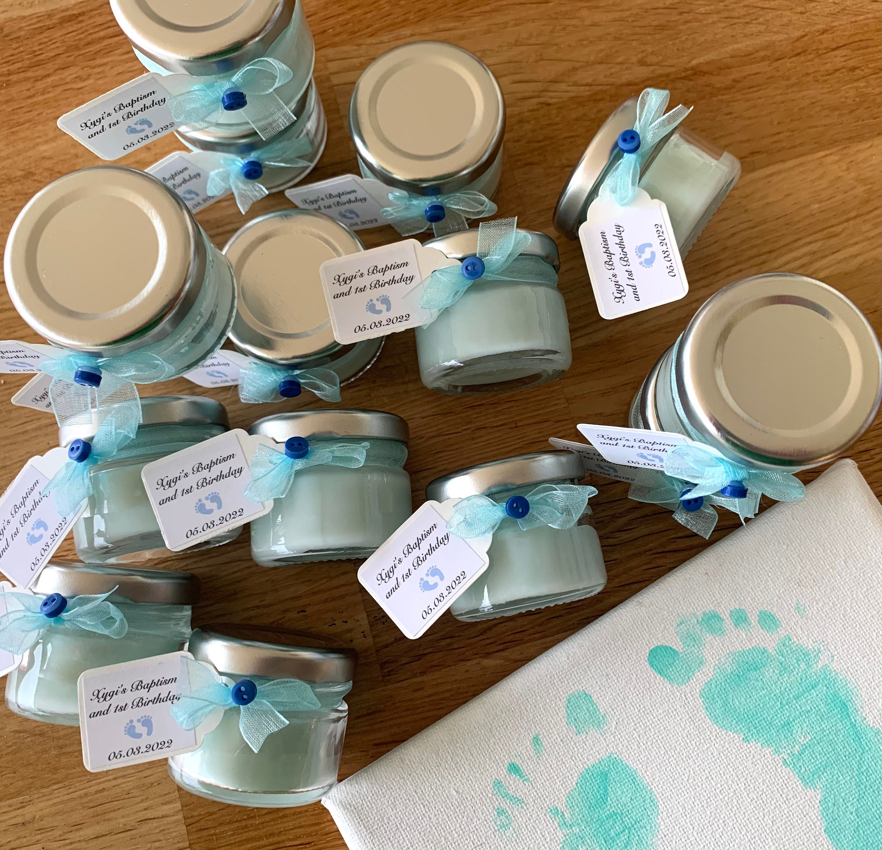 10 Personalised Mini Candles Baby Shower Party Gift Baby Etsy UK