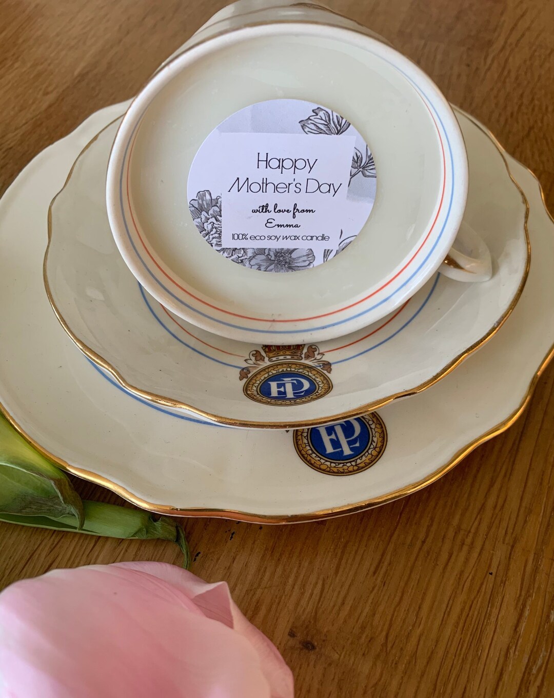 Jubliee Vintage Tea Cup Candle, Personalised Birthday Gift Idea
