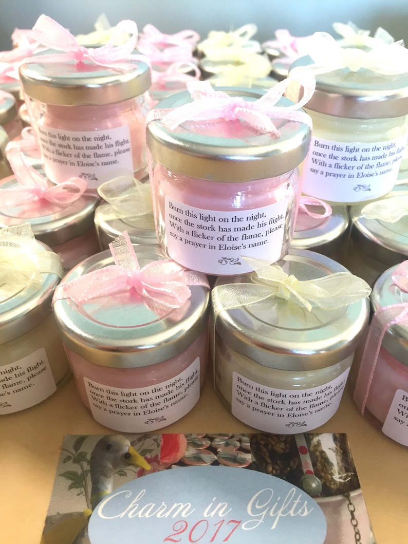 25 Personalised mini candles personalized candles baby shower favours