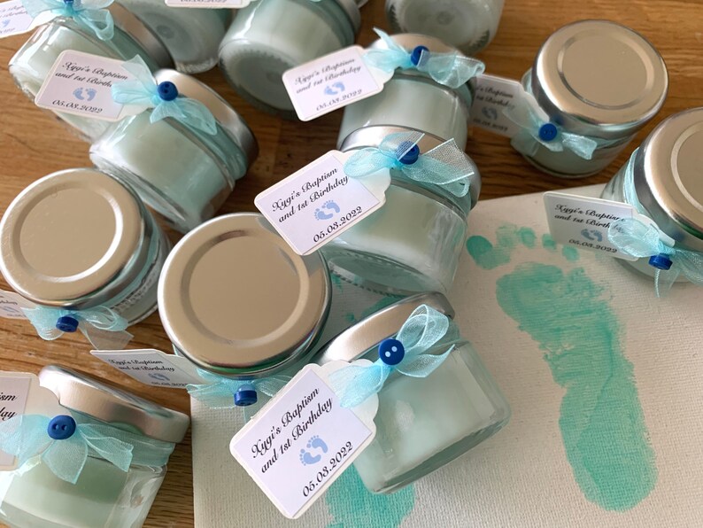 10 Personalised Mini Candles Baby Shower Party Gift Baby Etsy