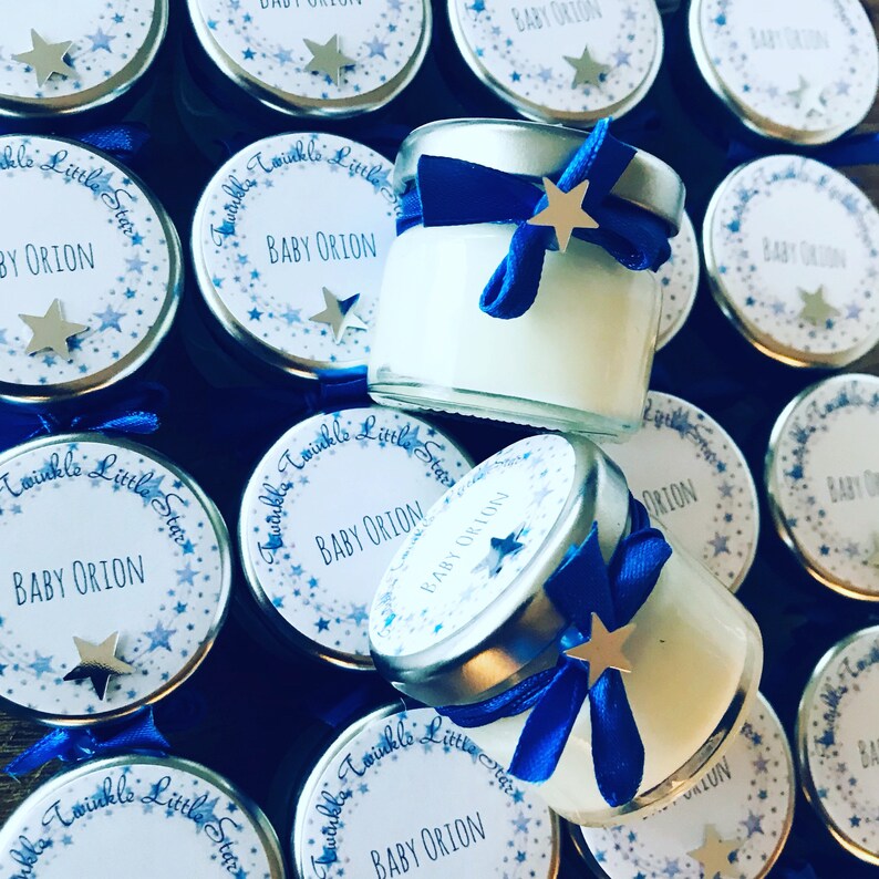 20 Baby Shower Mini Candles Personalised Baby Shower Favours Etsy