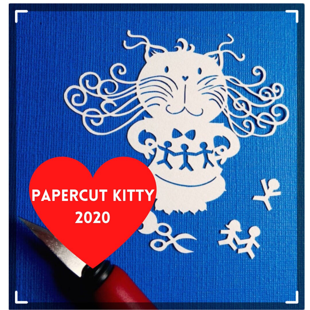 Papercut Kitty, DIY Digital Papercut Template,pdf, Papercutting ...