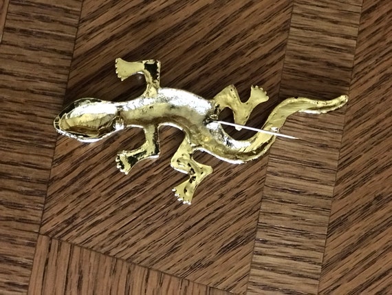 1980s gecko lizard large statement brooch 4.25” - image 4