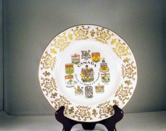 Paragon Bone China Collector's Plate from Canada with "Coats of arms & Emblems