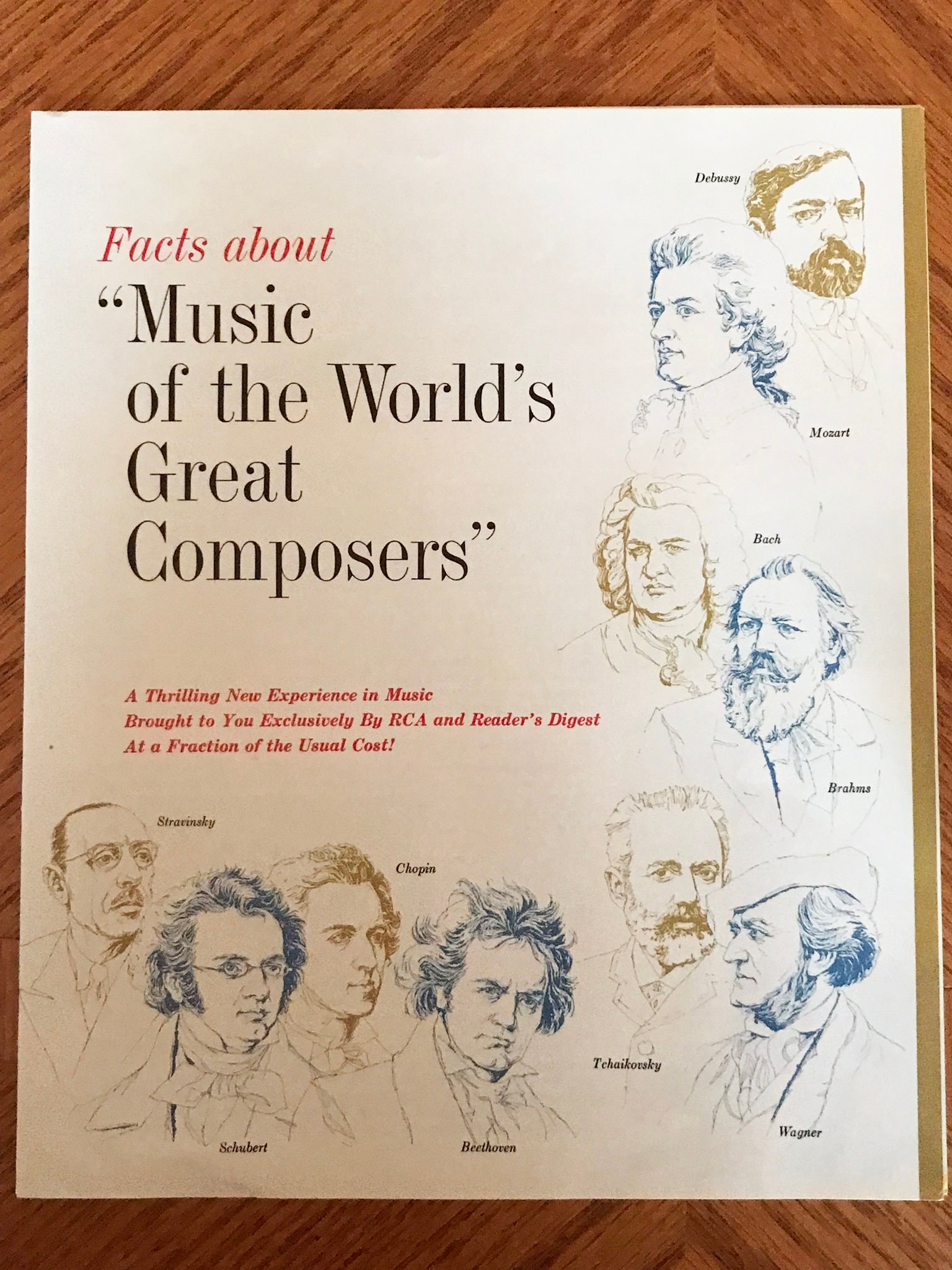 Music of the Worlds Great Composers Album 12 Record Set Box, Book