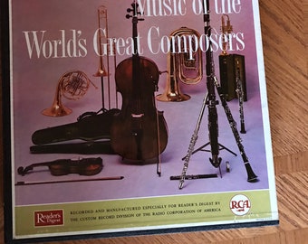 Music of the Worlds Great Composers Album 12 Record Set Box, Book
